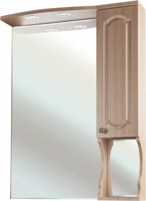 Зеркало-шкаф Bellezza Камелия 65 R светлый лен правое, с полками