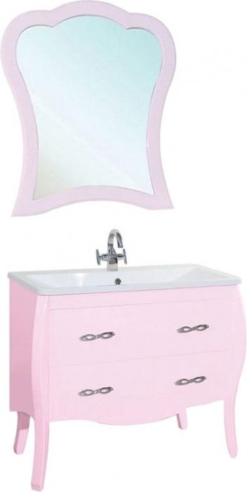 Зеркало Bellezza Грация 90 розовое округлое, в стиле ретро
