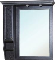 Зеркало-шкаф Bellezza Рим 110 L черное патина серебро