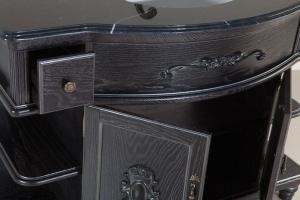 Напольная тумба под столешницу с раковиной ванную комнату Аврора 115 черная (патина) серебро